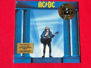 AC/DC " WHO MADE WHO " 1 LP. 50TH ANNIVERSARY LIMITED EDITION. GOLD COLOURED VINYL